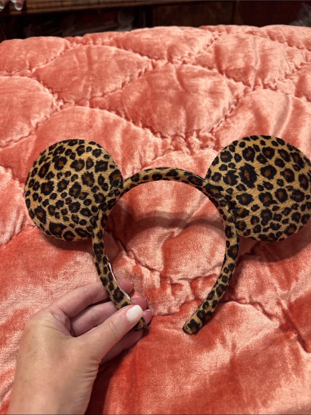 Disney Leopard Print Mickey Ears Headband - Brown and Black